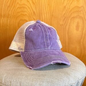 C.C Purple and Cream Mesh Trucker Hat